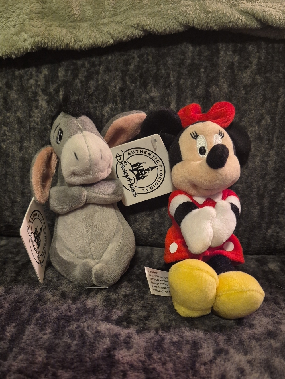 Disney Minnie Mouse and Eeyore Magnetic  Plushes - Red, Yellow, Black, Gray
